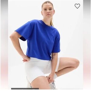 Athleta True Cotton Crop Tee Varsity Blue L
